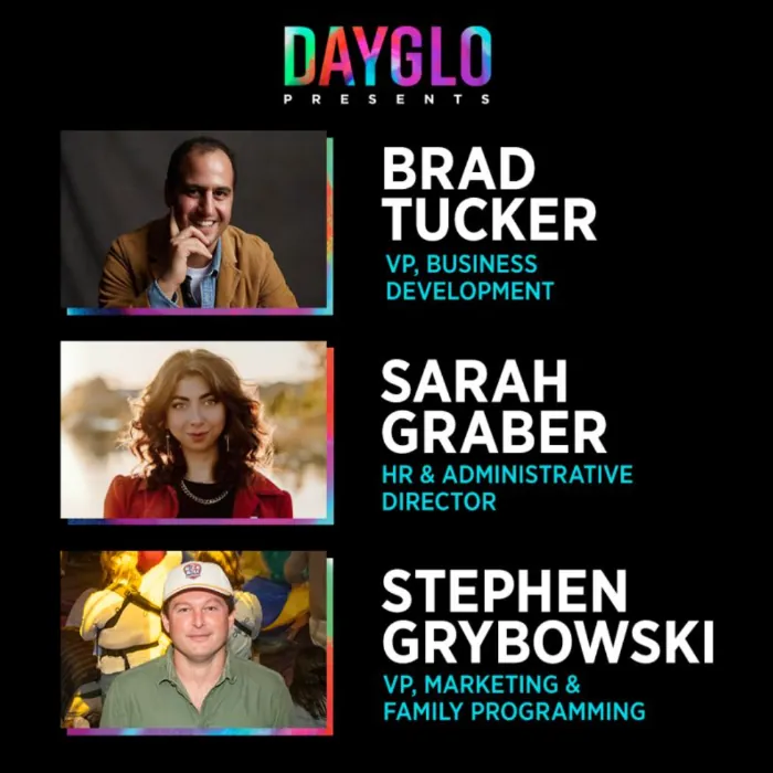 Dayglo Presents Announces Promotions For Stephen Grybowski, Bradley Tucker & Sarah Graber